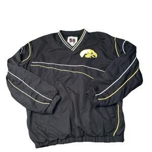 Iowa Hawkeyes Pullover Windbreaker Black Jacket XL Vintage